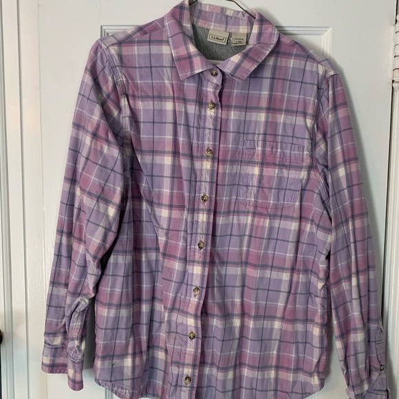 LL Bean Plaid Flannel Shirt - Picture 1 of 3